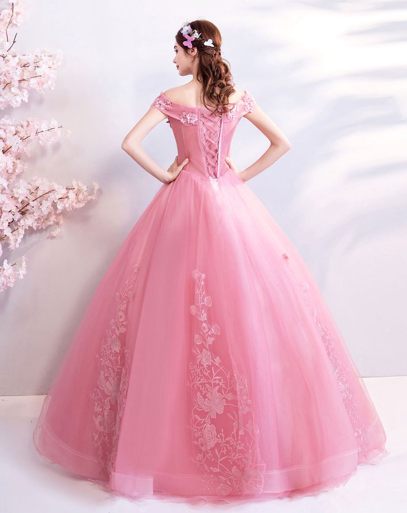 Appliques Prom Dresses Ball Gown