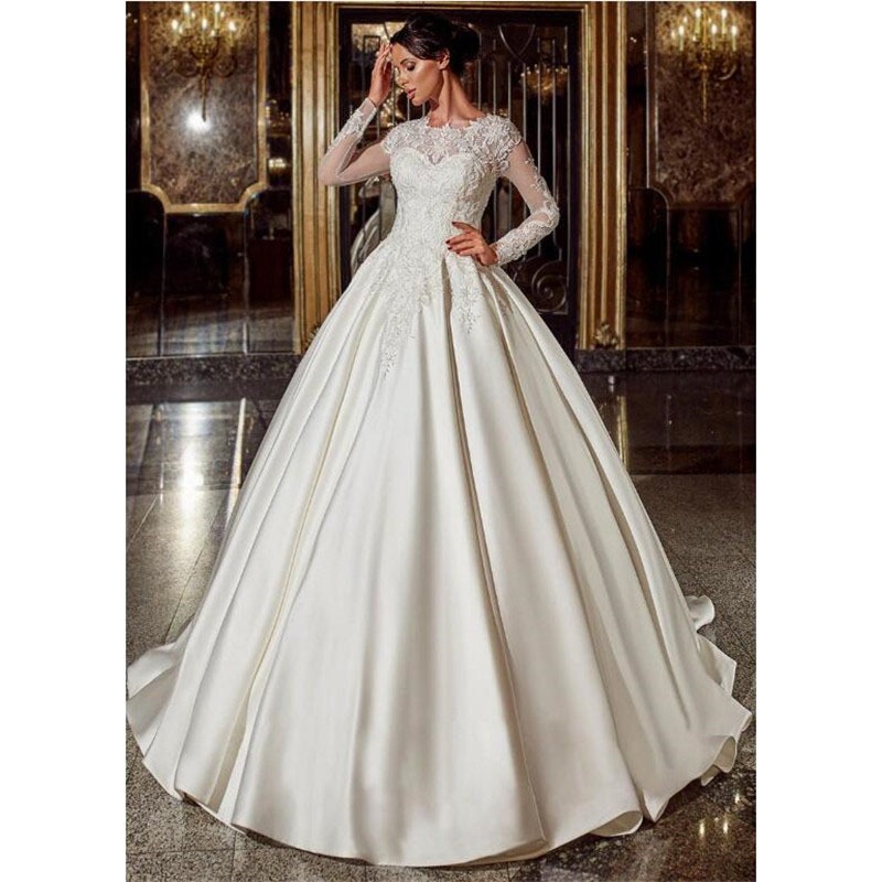Elegant Ball Gown Lace Wedding Dresses