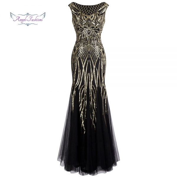 Golden Sequin Ball Gown Prom Dresses