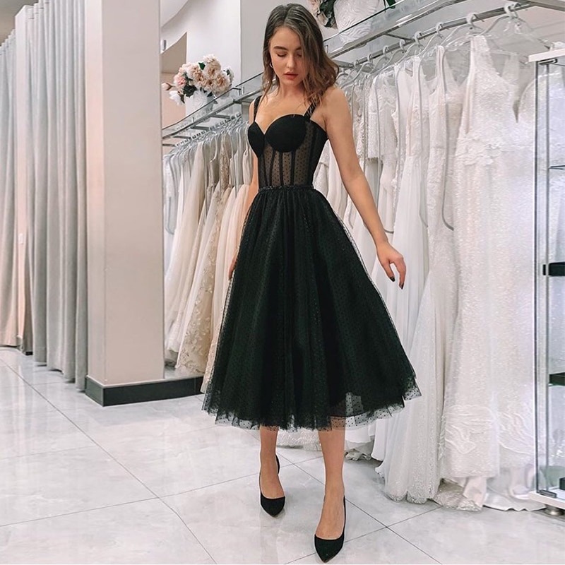Illusion Black Prom Dress Party Gowns