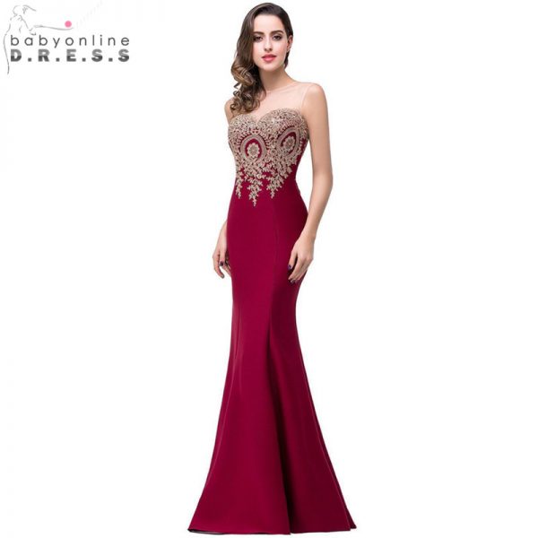 Sexy Appliques Mermaid Lace Long Prom Dresses
