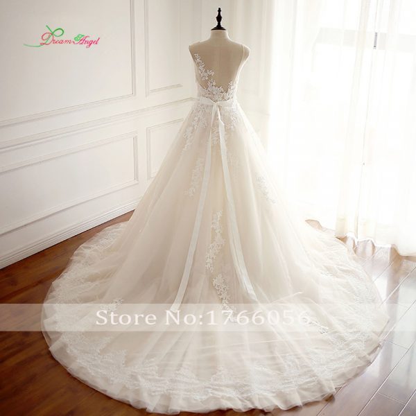 Wedding Dresses Appliques Beaded Sashes Bridal Gown