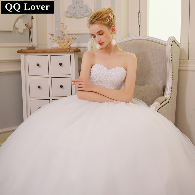 Luxury Crystals White Ball Gown Wedding Dress