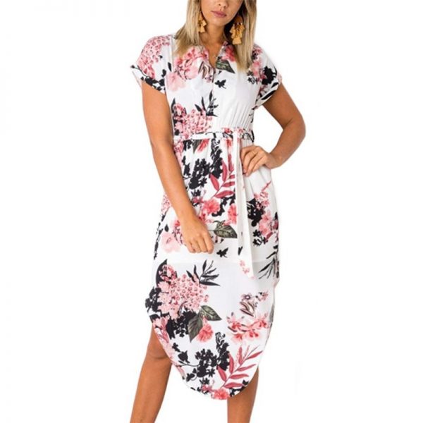 Floral Print Beach Dress Fashion Boho Summer Dresses