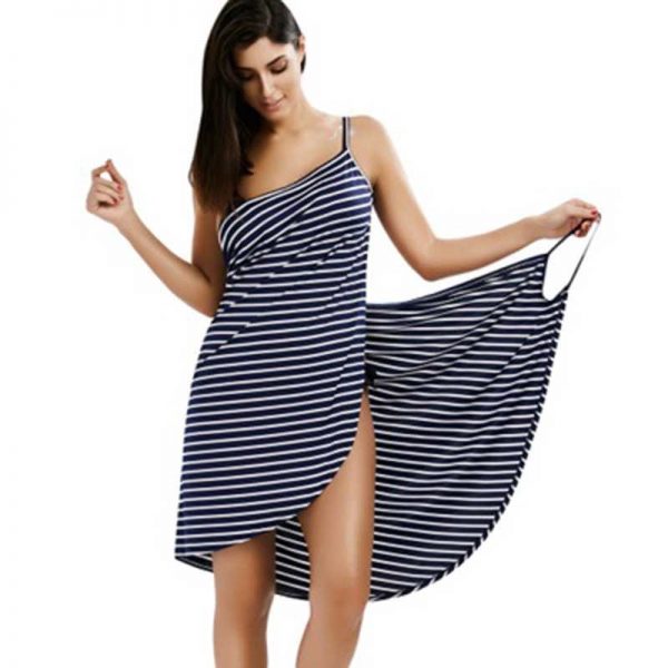 Sexy Backless Summer Striped Dress Beach Dresses