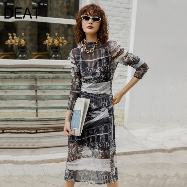 Women Printed Perspective Dress