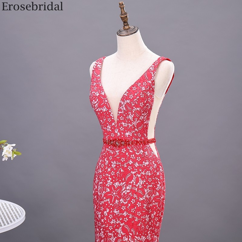 Red Mermaid Prom Dress